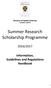 Summer Research Scholarship Programme