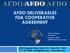AFDO DELIVERABLES FDA COOPERATIVE AGREEMENT