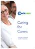 Caring for Carers. Includes Caregiver Health Checklists