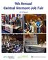 9th Annual Central Vermont Job Fair Report