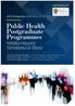 Public Health Postgraduate Programmes
