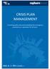 CRISIS PLAN MANAGEMENT. A working policy document detailing the emergency procedures in operation for all tours