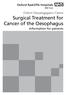 Surgical Treatment for Cancer of the Oesophagus