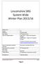 Lincolnshire SRG System Wide Winter Plan 2015/16