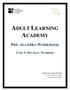 ADULT LEARNING ACADEMY