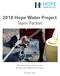 2018 Hope Water Project Team Packet