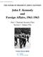 John F. Kennedy and Foreign Affairs,