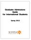 Graduate Admissions Guide for International Students