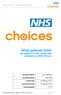 What patients think. An analysis of user ratings and comments on NHS Choices. NHS Choices What patients think. 1.