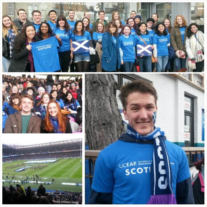 UC students studying in Scotland attended one of the most popular events in the sport of rugby as the Scotland national team took on Italy during the 6 Nations Tournament in late February.