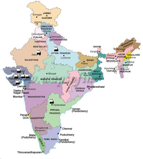 Geographical Spread of the Tile Production Capacity 21.50 MSM (Gailpur, Rajasthan) 9.80 MSM (Sikandrabad, U P) 4.60 MSM (JV with Soriso, Morbi Gujarat) 5.70 MSM (JV with Cosa, Morbi, Gujarat) 10.