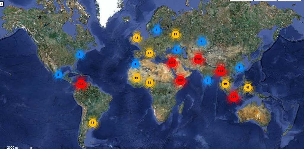 THE IED THREAT PERSISTENT, EXTENSIVE, & WORLDWIDE From Oct 2009 to Sep 2011 Worldwide Monthly IED Events Excluding IZ/AF Oct 2009 Sep 2011 196 Deaths/Month