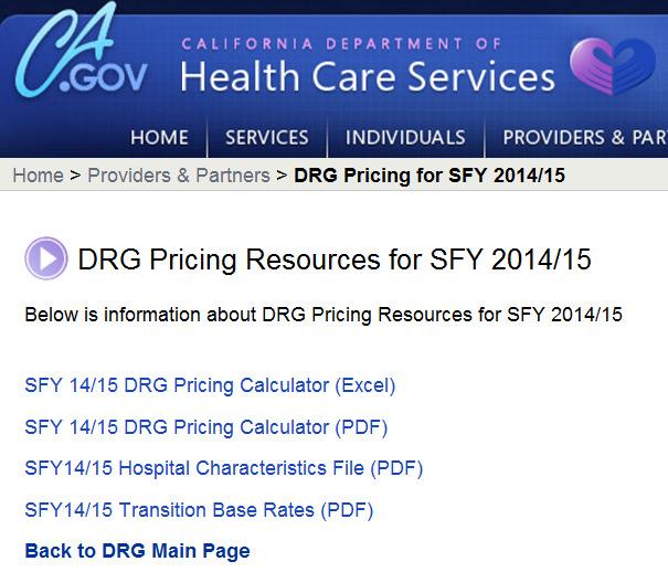 Year 2 Updates Hospital-Specific DRG Base Rates To see hospital-specific base rates, go to DRG webpage/drg Pricing Resources