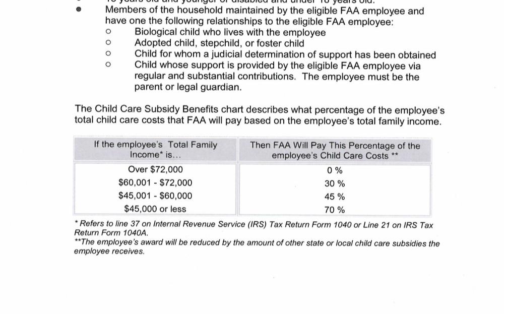 FAA Child Care