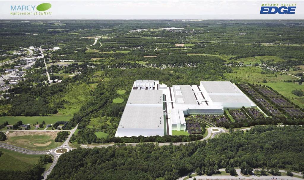 A rendering of development of the site Marcy Nanocenter at SUNYIT is a 420+ acre greenfield site on the campus of SUNYIT. It is among the largest shovel-ready site in New York State s Tech Valley.