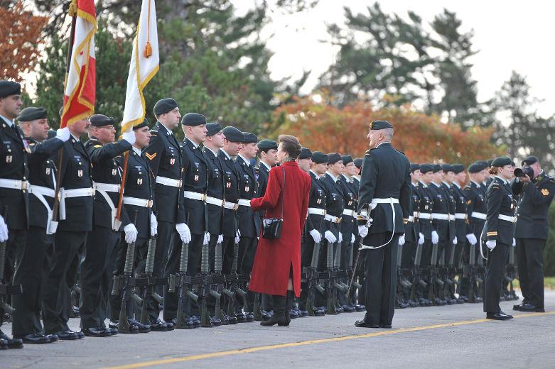 Honor Guard Platoon Commander Capt Jimmy Gaudette Colonel-in-Chief arrives at Royal