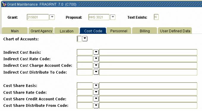 Creating a Grant and Assigning it to a Fund (Continued) Cost Code tab Follow these steps to complete the process. 1 Select the Cost Code tab.