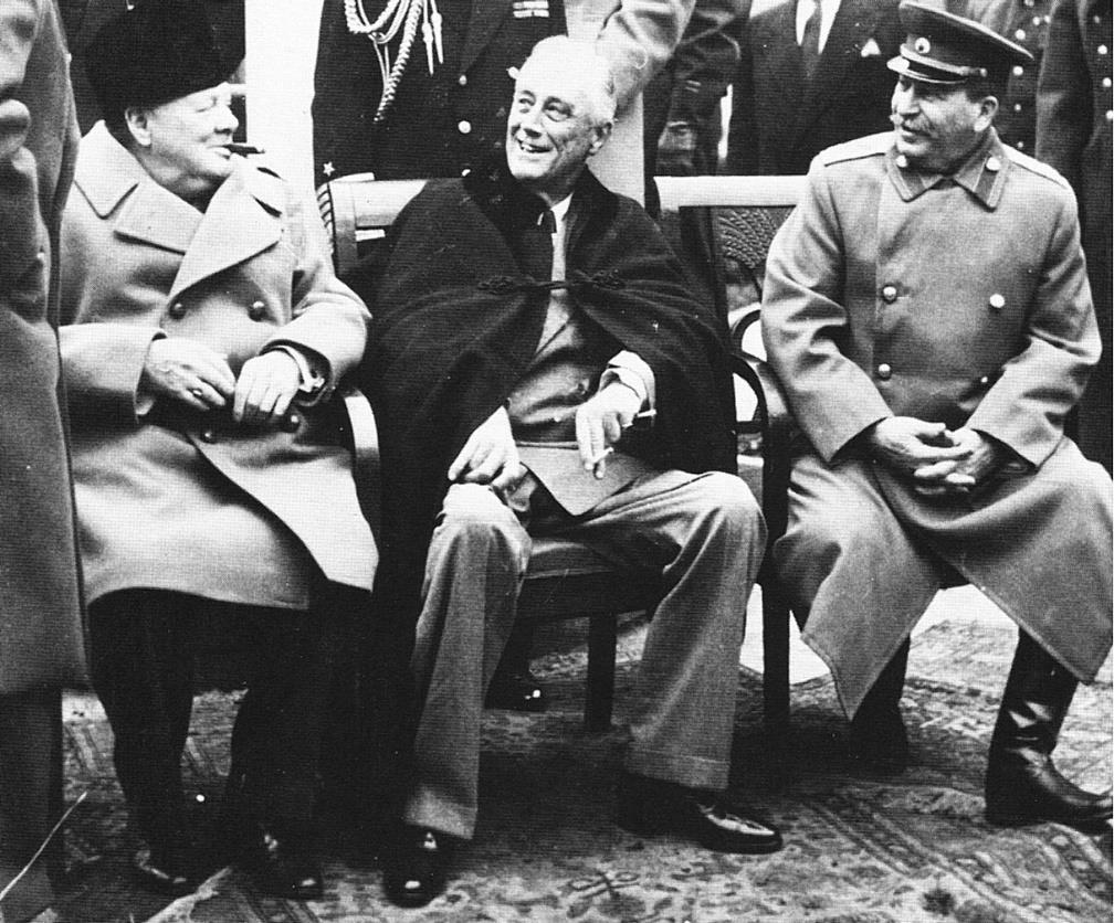 In February 1945, as the Allies pushed toward victory in Europe, an ailing FDR met with Churchill and Stalin at the Black Sea resort of Yalta