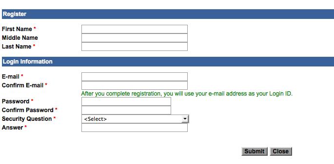 PCORI Online System Enter all required fields to register
