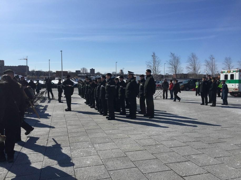 Cadets from 137, 2317, 2332, 2360, 2784, 2870, and 3018 gathered at the National War Museum located at 1 Vimy Place in Ottawa to stand on guard at the memorial located inside Memorial Hall.