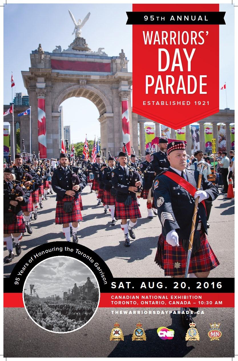 S I T R E P P A G E 15 Warriors' Day Parade Canadian National Exhibition The Warriors Day Parade Council will be hosting this year s 95th Annual Warriors Day Parade at the CNE on Saturday 20th August