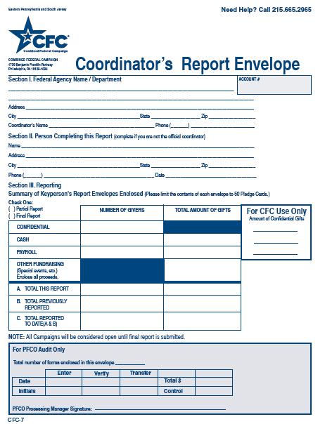 THE REPORT ENVELOPE Review Face of Envelope for Accuracy Complete Installation Information Installation, Federal Agency/ Department Name and Address Name of the Coordinator Date Person Completing the