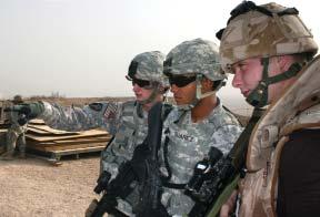 group of Coalition Forces Soldiers provides far outside the base perimeter. One of the Soldiers in this group is Pfc.