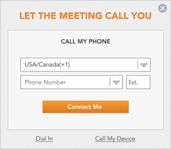 The next step is adding your audio connection. Enter your phone number and tap Connect Me to have the meeting call you.