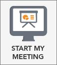 GLOBALMEET FOR DESKTOP START YOUR MEETING GlobalMeet for Desktop offers a fast way to start your web or audio meeting. On the pop-up menu or home screen, select Start My Meeting.