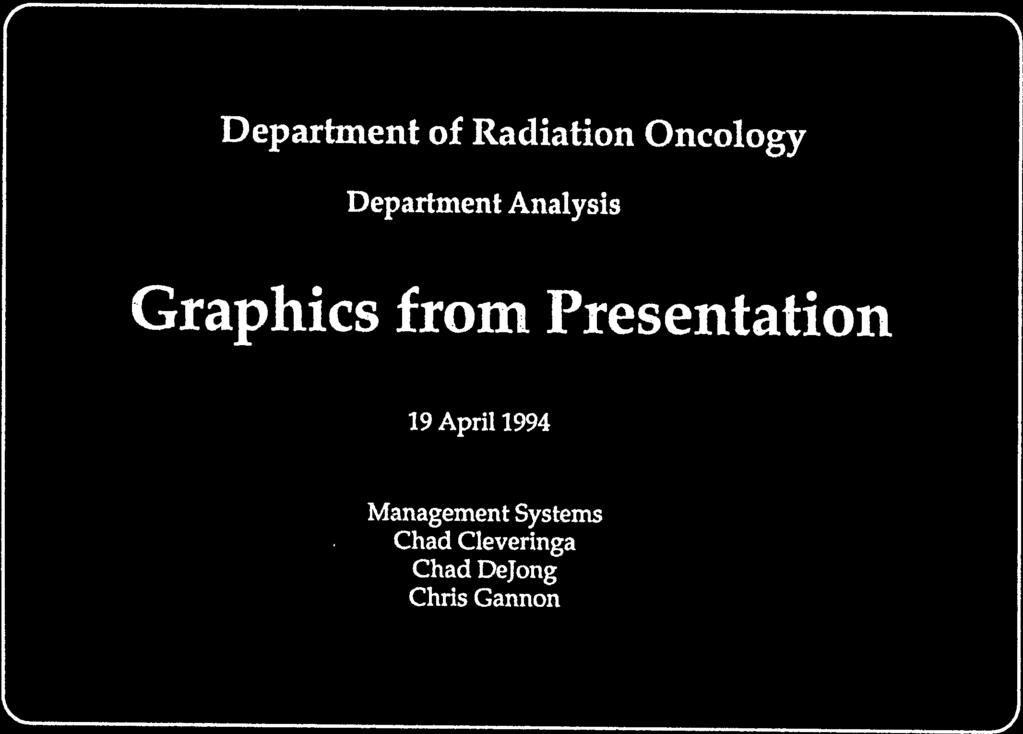 .:. Department CD of Radiation Oncology Department Analysis Graphics from