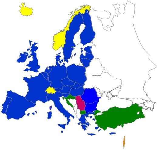 COST Countries The 27 EU Member States EFTA Member States Iceland Norway Switzerland Acceding & Candidate Countries Croatia FYR of