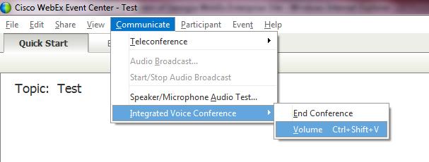 WebEx Housekeeping Audio and volume adjustment If you cannot