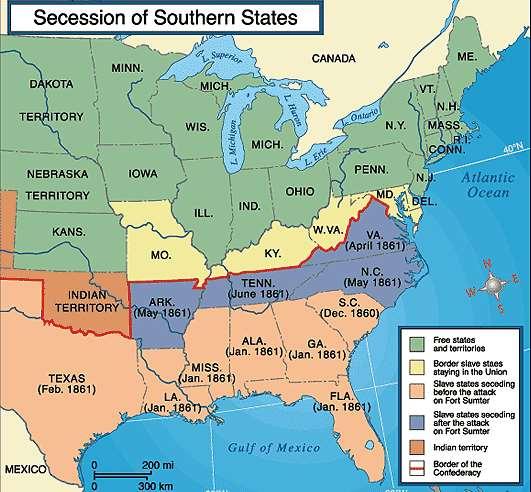 Which states jointed the Confederacy?