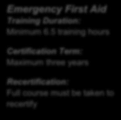 D. First Aid Training Emergency First Aid The purpose of emergency first aid is to provide basic first aid for life threatening situations.
