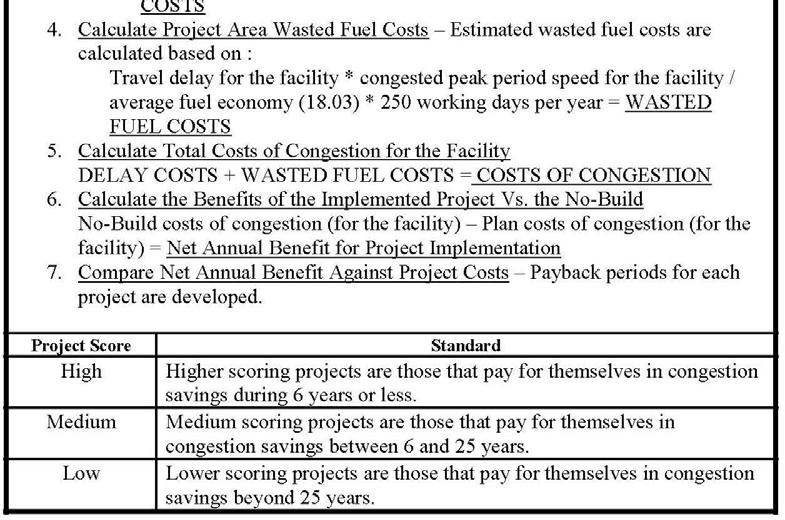 benefit/cost ratio pursuant to