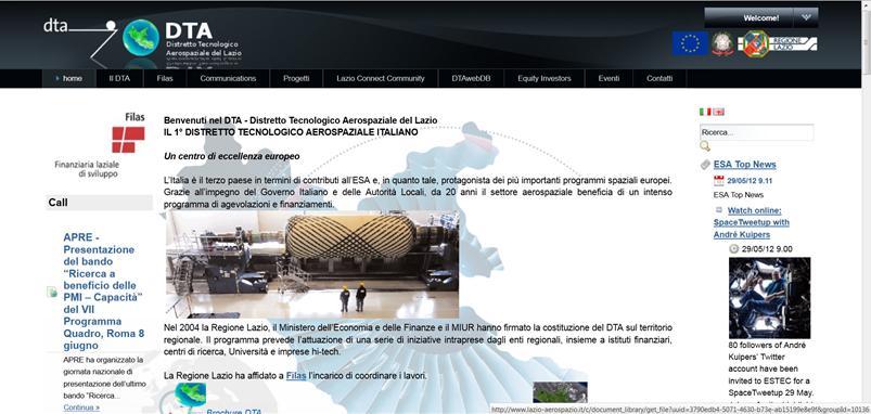 DTA Web Portal: www.lazio-aerospazio.