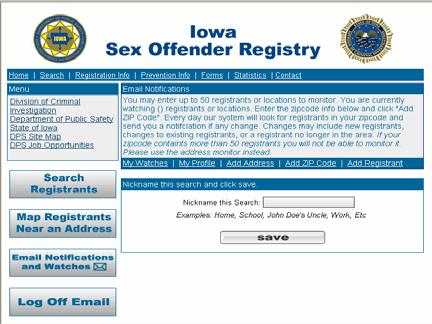 Since May 2000, the Iowa Sex Offender Registry has provided public access to information about registered sex offenders through its website at www.iowasexoffender.