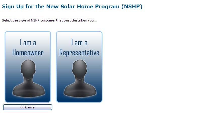 Homeowner Sign Up Select the I am a Homeowner Icon.