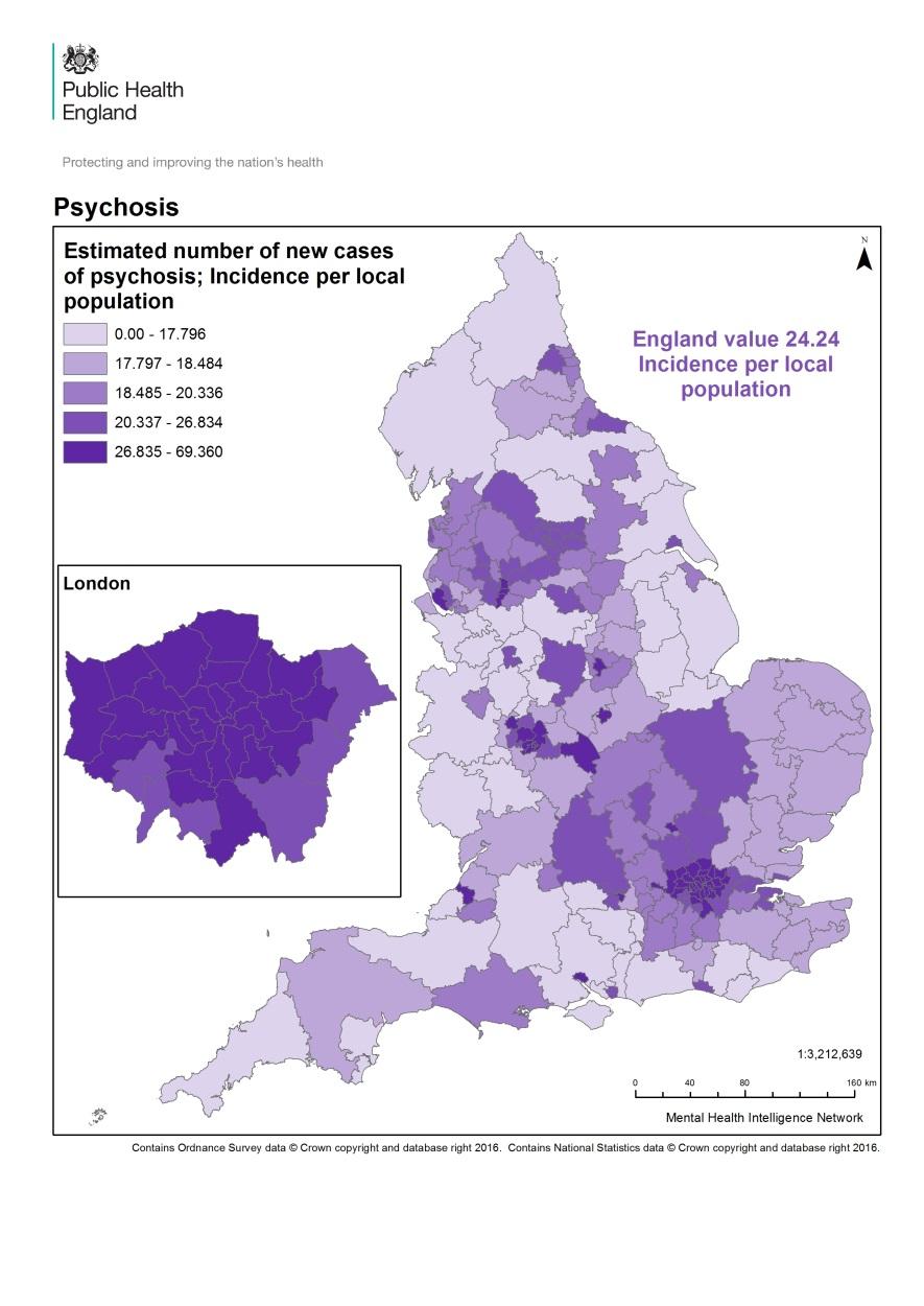 Current Post code lolery for rates of care, deaths, recovery The use of CPA for ppl with psychosis : Size of varia)on 3.8% to 94.4% across CCGs are on CPA The average for England is 51.