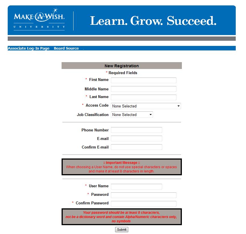 Registering for the LMS To access your ecourses, you ll first need to register. Once registered, you can go to http://training.mawu.wish.org at any time to access your courses and transcript.