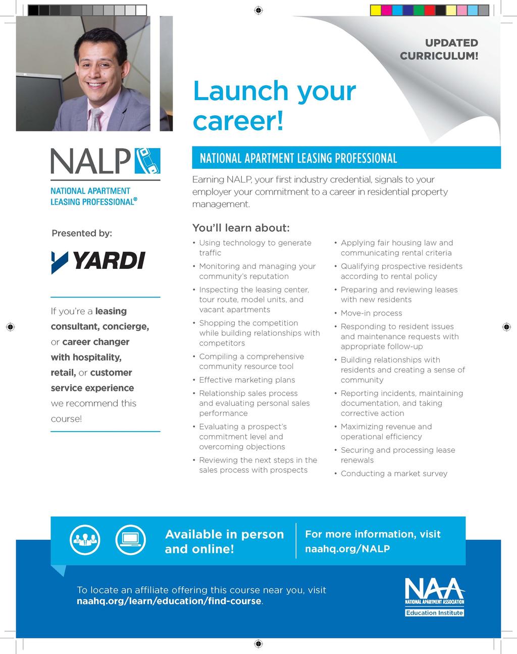 Back to Table of Contents National Apartment Leasing Professional (NALP) Various