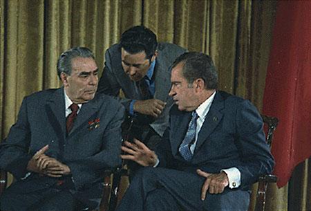 Brezhnev Doctrine Soviet General Secretary Leonid Brezhnev signaled to the Communist Party Congress Soviet interest in an arms control agreement with the United States President Nixon visited the
