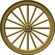 How many spokes does the wagon wheel have? B.