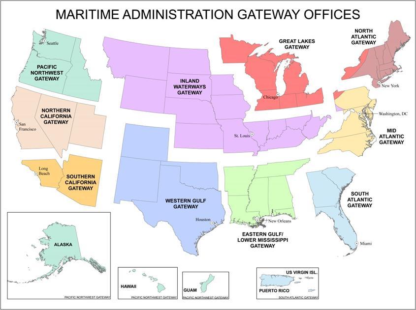 MARAD 10 Gateway Offices Gateway Focus Areas Advocacy & Stakeholder Outreach Familiar with issues in the AOR Improved delivery of Federal Services Port Infrastructure Development Grant Management