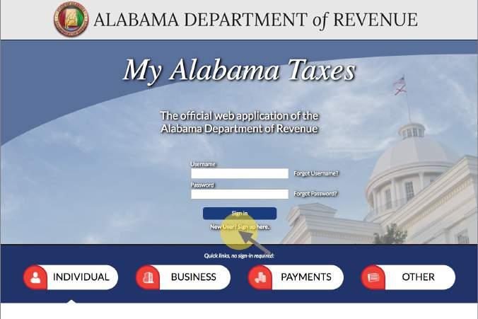 FIRST Create a MAT account on the ADOR website www.myalabamataxes.alabama.gov.