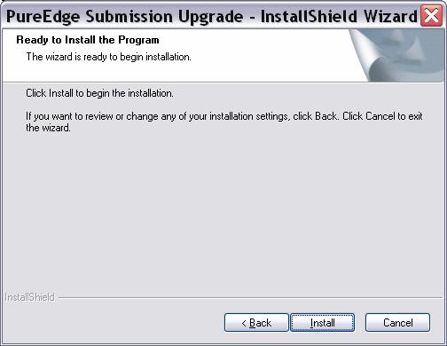 PureEdge Upgrade Download and Installation Instructions You will see a progress screen that shows