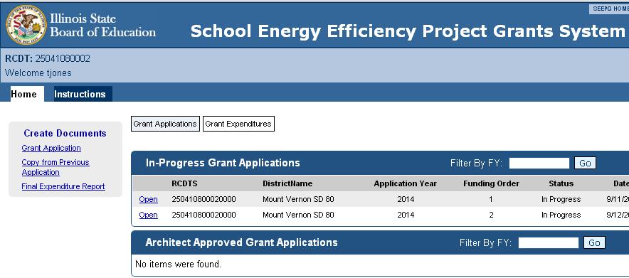 Select School Energy Efficiency Project Grants listed under