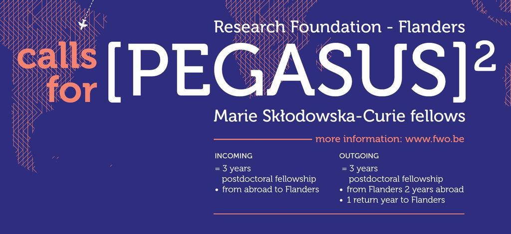APPLICATION DEADLINE 01/05/2016 [PEGASUS] 2 Marie Skłodowska Curie Fellowships