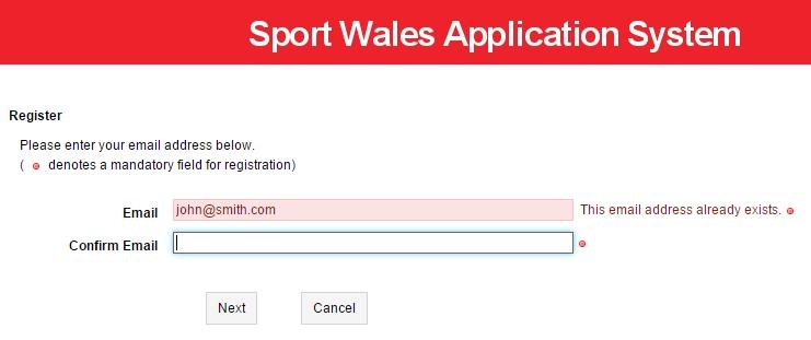 Existing/Previous Applicants If you have applied for a grant from Sport Wales within the last 3 to 5 years then it is highly likely your details are already registered with Sport Wales.