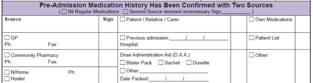 Confirmation of medication history with a second source improves the accuracy and completeness of the medicines list.